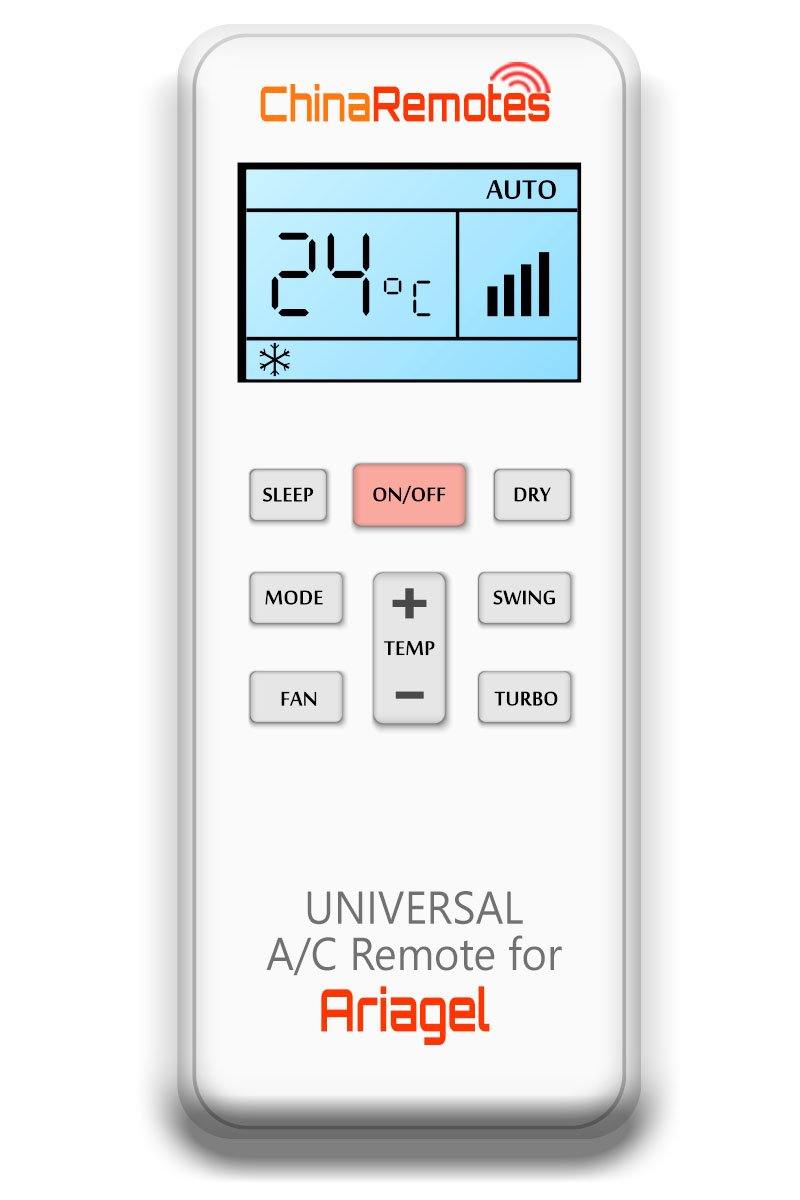 Universal Air Conditioner Remote for Ariagel Aircon Remote Including Ariagel Portable AC Remote and Ariagel Split System a/c remotes and Ariagel portable AC Remotes