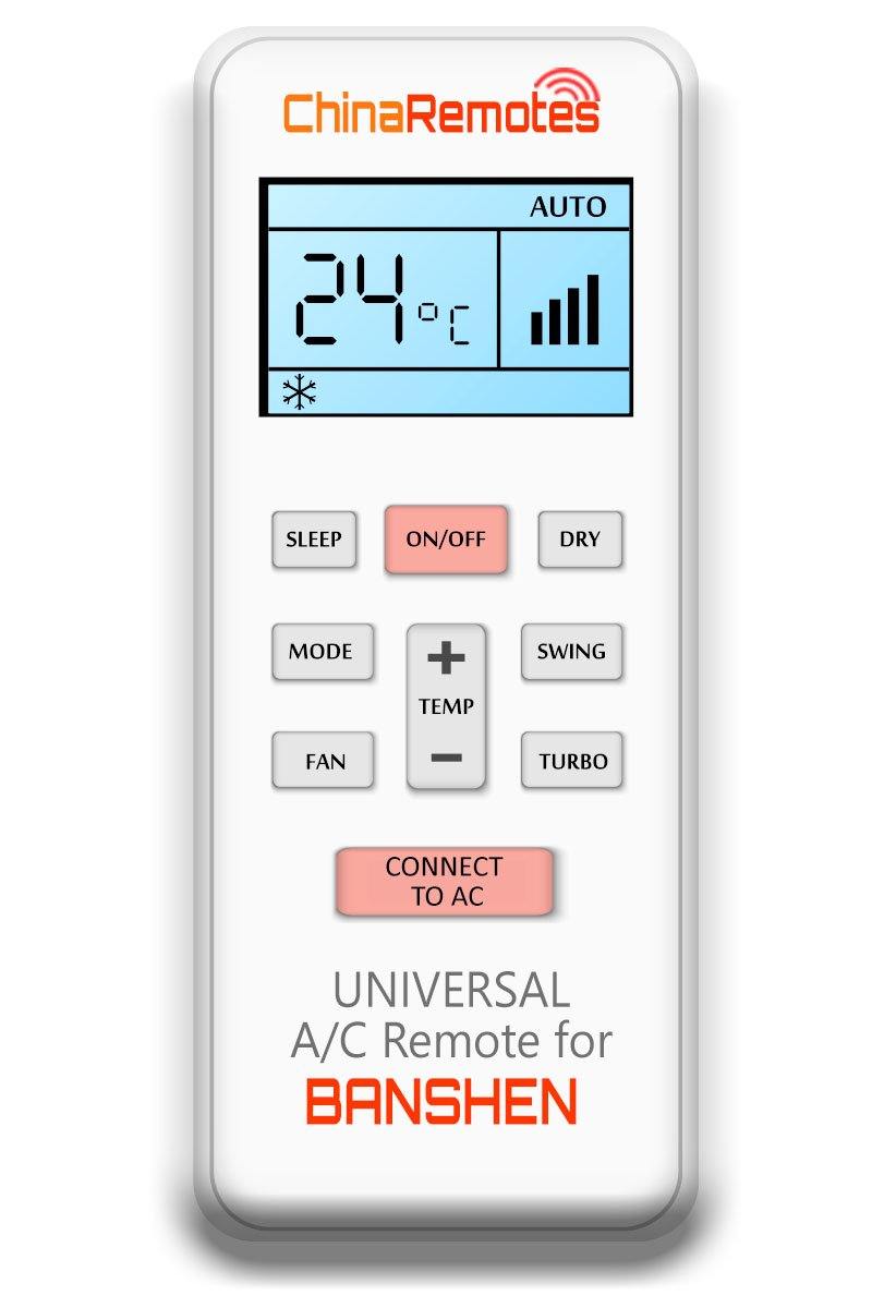 Universal Air Conditioner Remote for BANSHEN AC Remote Including BANSHEN Split System Remote & BANSHEN Window Air Con and BANSHEN Portable AC remotes