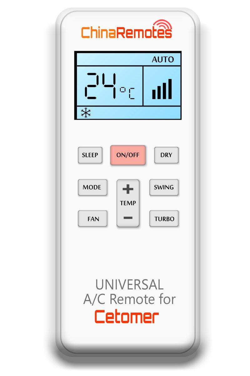 Universal Air Conditioner Remote for Cetomer Aircon Remote Including Cetomer Portable AC Remote and Cetomer Split System a/c remotes and Cetomer portable AC Remotes