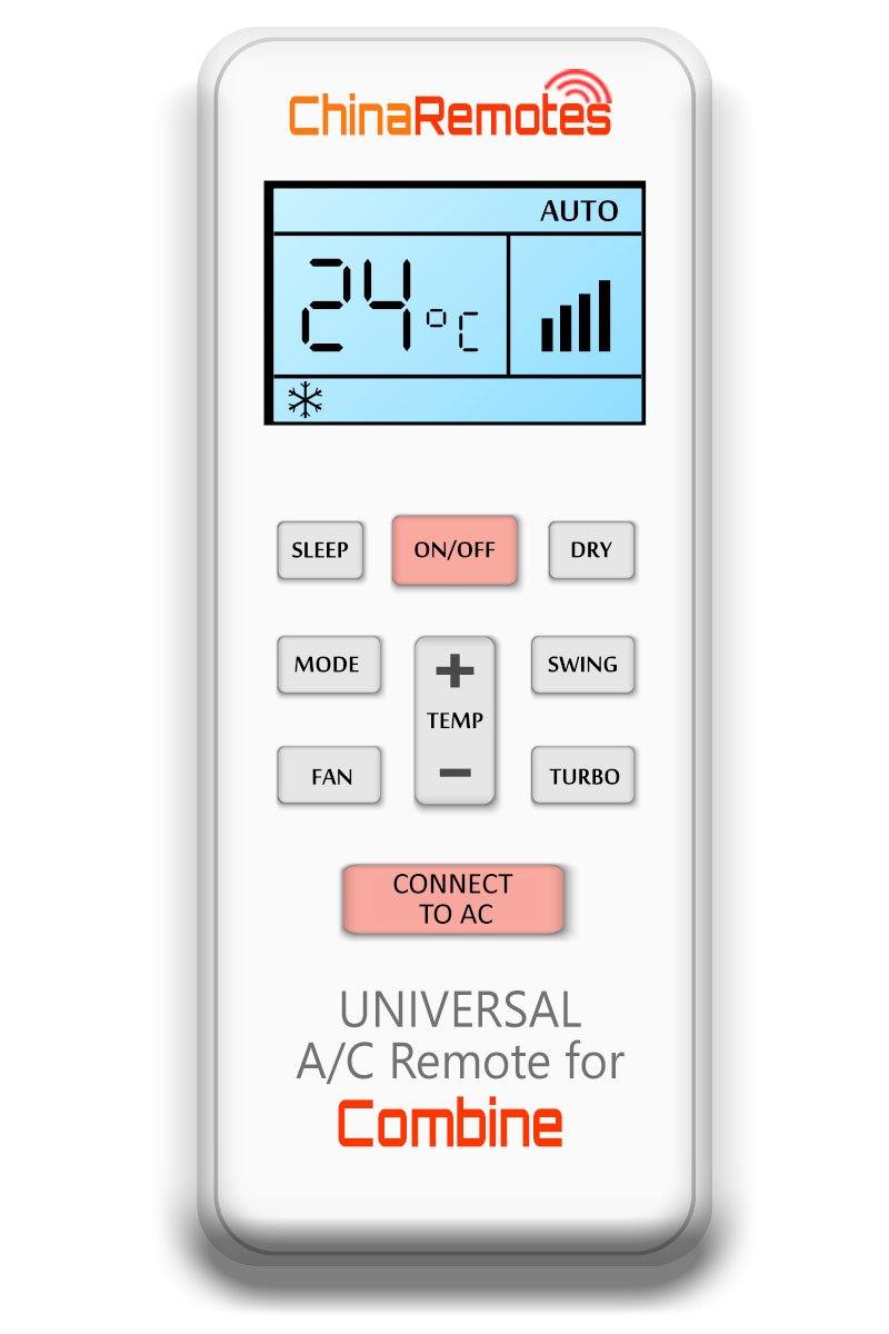 Brand new Universal Air Conditioner Remote for Combine. The Universal remote for Combine has withstood the test of time and has found to be compatible with Combine Air Con remotes. It Even replaces Air Cond remotes for Combine Portable Air Conditioners, Combine Split System Remotes, and Combine Window Air Conditioner Remotes. ✅