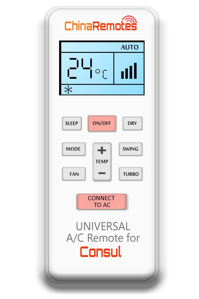 Brand new Universal Air Conditioner Remote for Consul. ✅ The Universal remote for Consul has withstood the test of time and has found to be compatible with Consul Air Con remotes. It Even replaces Air Cond remotes for Consul Portable Air Conditioners, Consul Split System Remotes, and Consul Window Air Conditioner Remotes. 