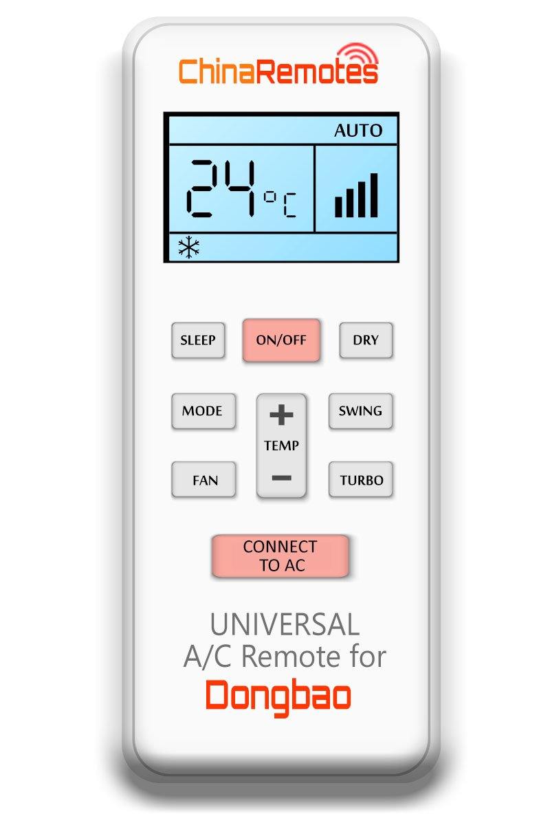 Universal Air Conditioner Remote for Dongbao AC Remote Including Dongbao Split System Remote & Dongbao Window Air Con and Dongbao Portable AC remotes