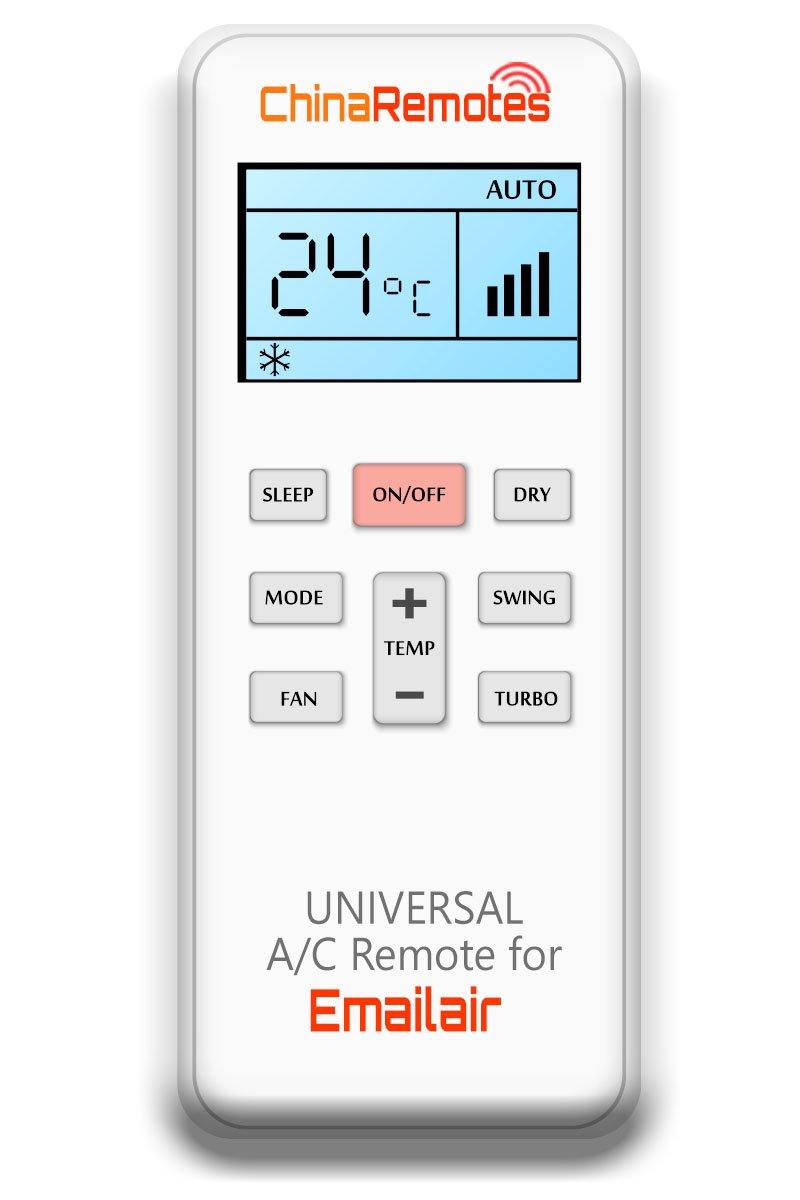 Universal Air Conditioner Remote for Emailair Aircon Remote Including Emailair Portable AC Remote and Emailair Split System a/c remotes and Emailair portable AC Remotes