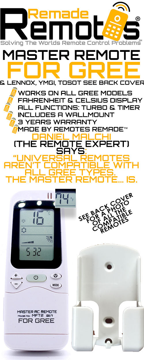 Master Universal Air Conditioner Remote - For All Gree AC Remotes