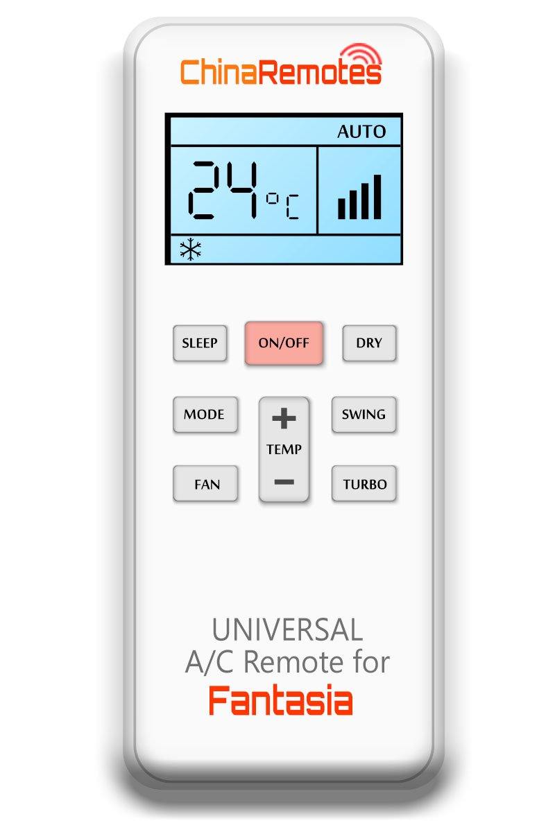 Universal Air Conditioner Remote for Fantasia Aircon Remote Including Fantasia Portable AC Remote and Fantasia Split System a/c remotes and Fantasia portable AC Remotes