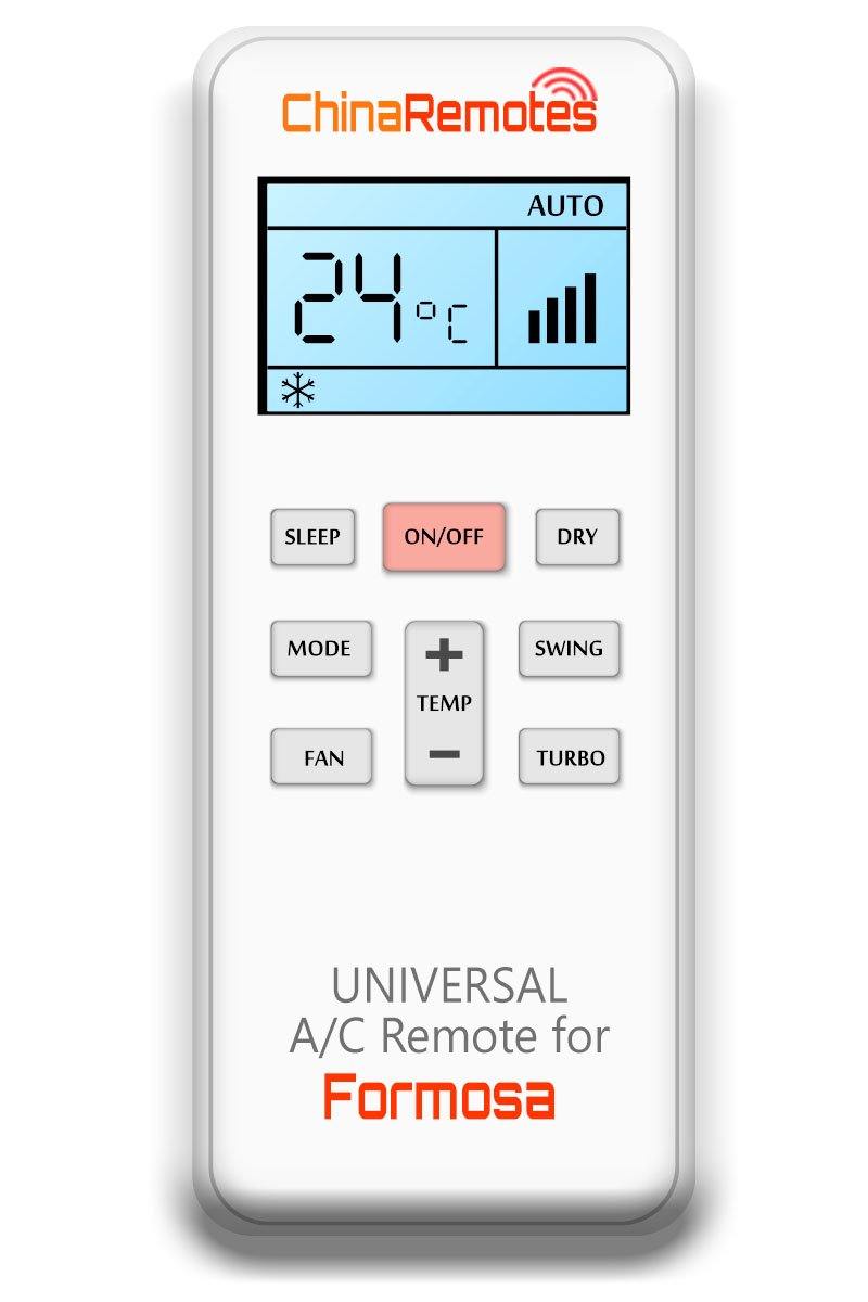 Universal Air Conditioner Remote for Formosa Aircon Remote Including Formosa Portable AC Remote and Formosa Split System a/c remotes and Formosa portable AC Remotes