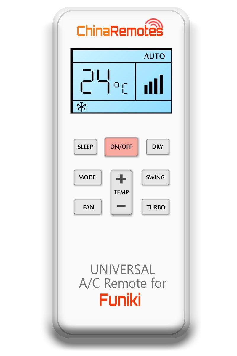 Universal Air Conditioner Remote for Funiki Aircon Remote Including Funiki Portable AC Remote and Funiki Split System a/c remotes and Funiki portable AC Remotes