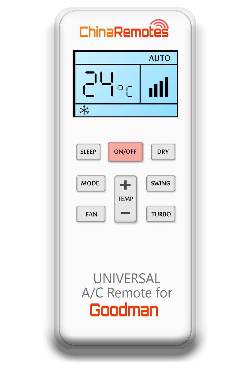 Universal Air Conditioner Remote for Goodman Aircon Remote Including Goodman Portable AC Remote and Goodman Split System a/c remotes and Goodman portable AC Remotes