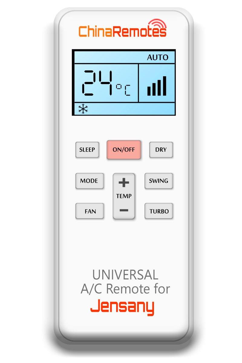 Universal Air Conditioner Remote for Jensany Aircon Remote Including Jensany Portable AC Remote and Jensany Split System a/c remotes and Jensany portable AC Remotes