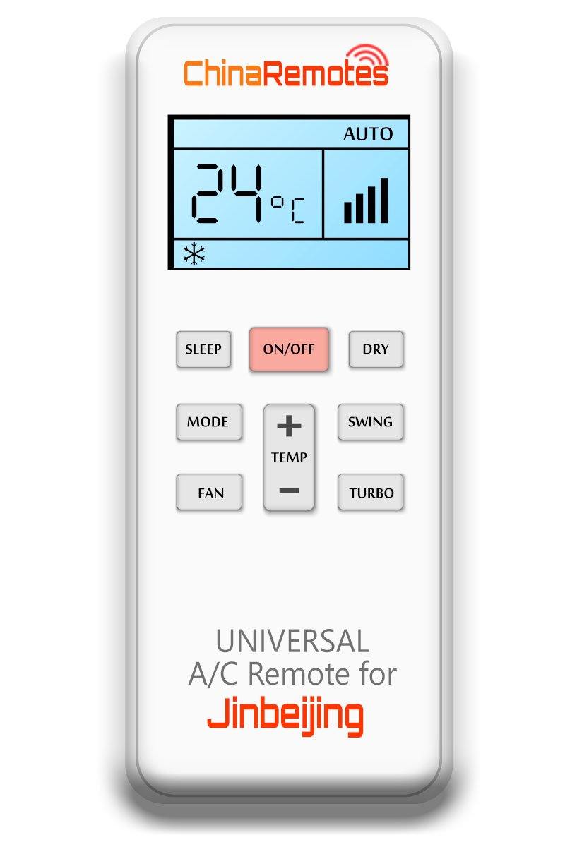 Universal Air Conditioner Remote for Jinbeijing Aircon Remote Including Jinbeijing Portable AC Remote and Jinbeijing Split System a/c remotes and Jinbeijing portable AC Remotes