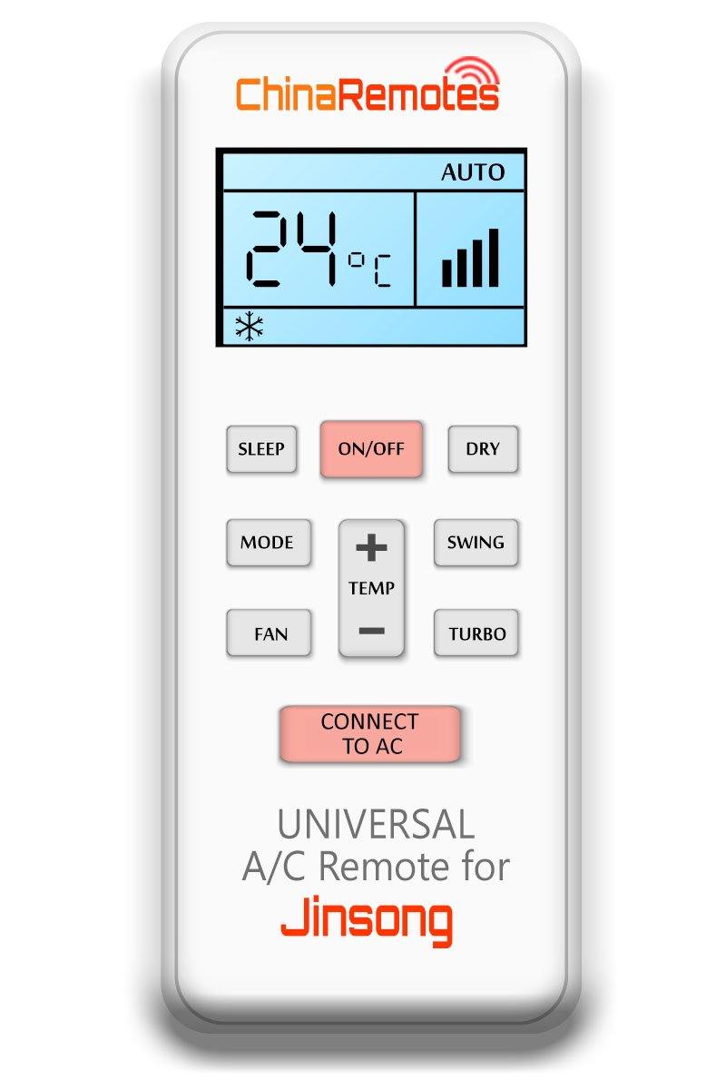 Universal Air Conditioner Remote for Jinsong AC Remote Including Jinsong Split System Remote & Jinsong Window Air Con and Jinsong Portable AC remotes