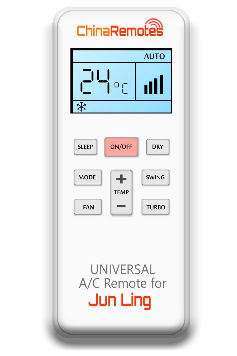 Universal Air Conditioner Remote for Jun Ling Aircon Remote Including Jun Ling Portable AC Remote and Jun Ling Split System a/c remotes and Jun Ling portable AC Remotes
