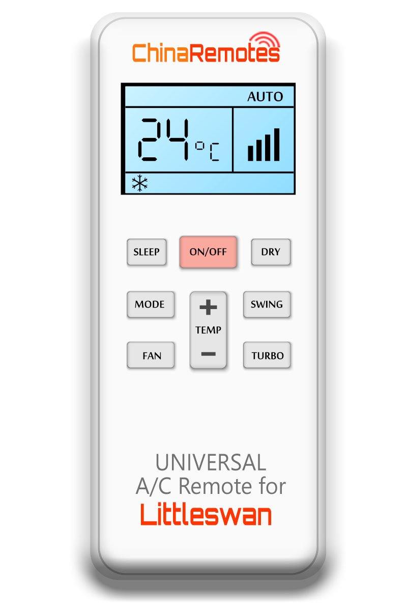 Universal Air Conditioner Remote for Littleswan Aircon Remote Including Littleswan Portable AC Remote and Littleswan Split System a/c remotes and Littleswan portable AC Remotes