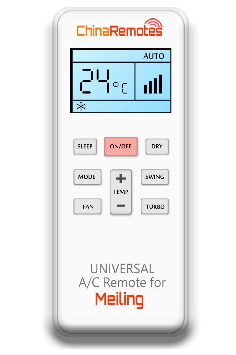 Universal Air Conditioner Remote for Meiling Aircon Remote Including Meiling Portable AC Remote and Meiling Split System a/c remotes and Meiling portable AC Remotes
