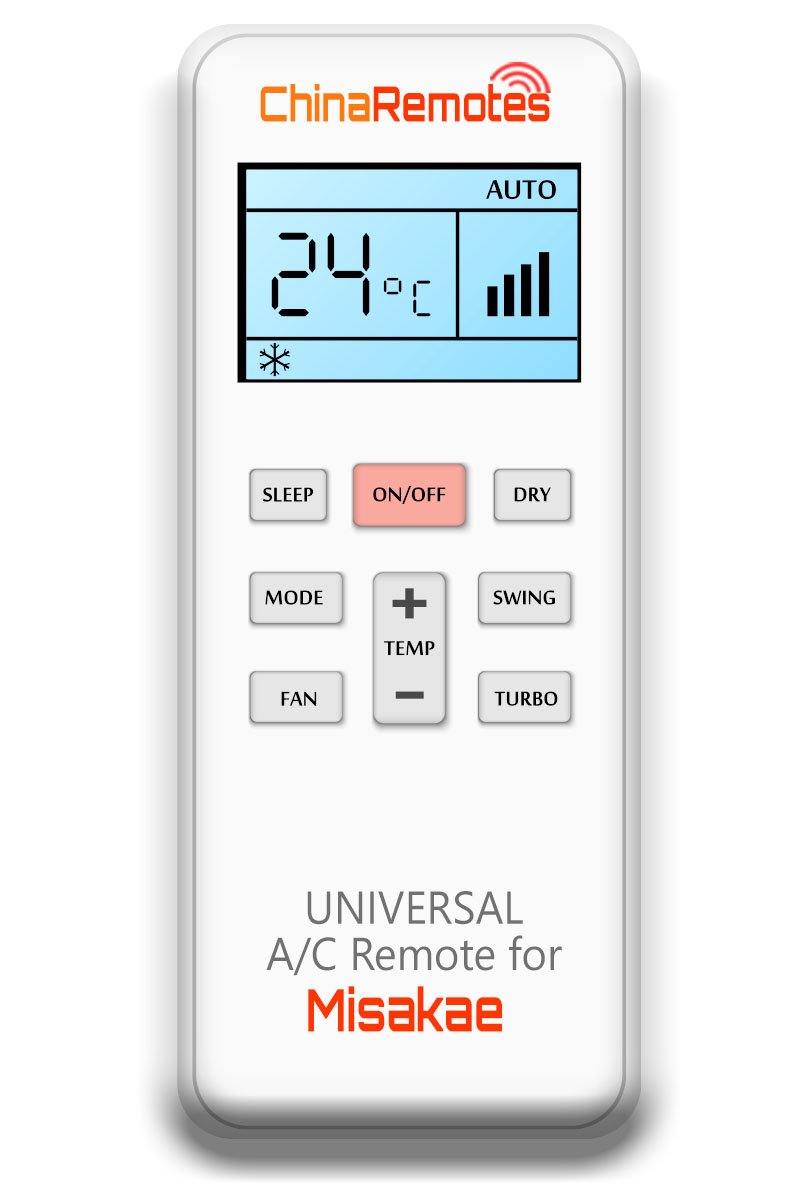 Universal Air Conditioner Remote for Misakae Aircon Remote Including Misakae Portable AC Remote and Misakae Split System a/c remotes and Misakae portable AC Remotes