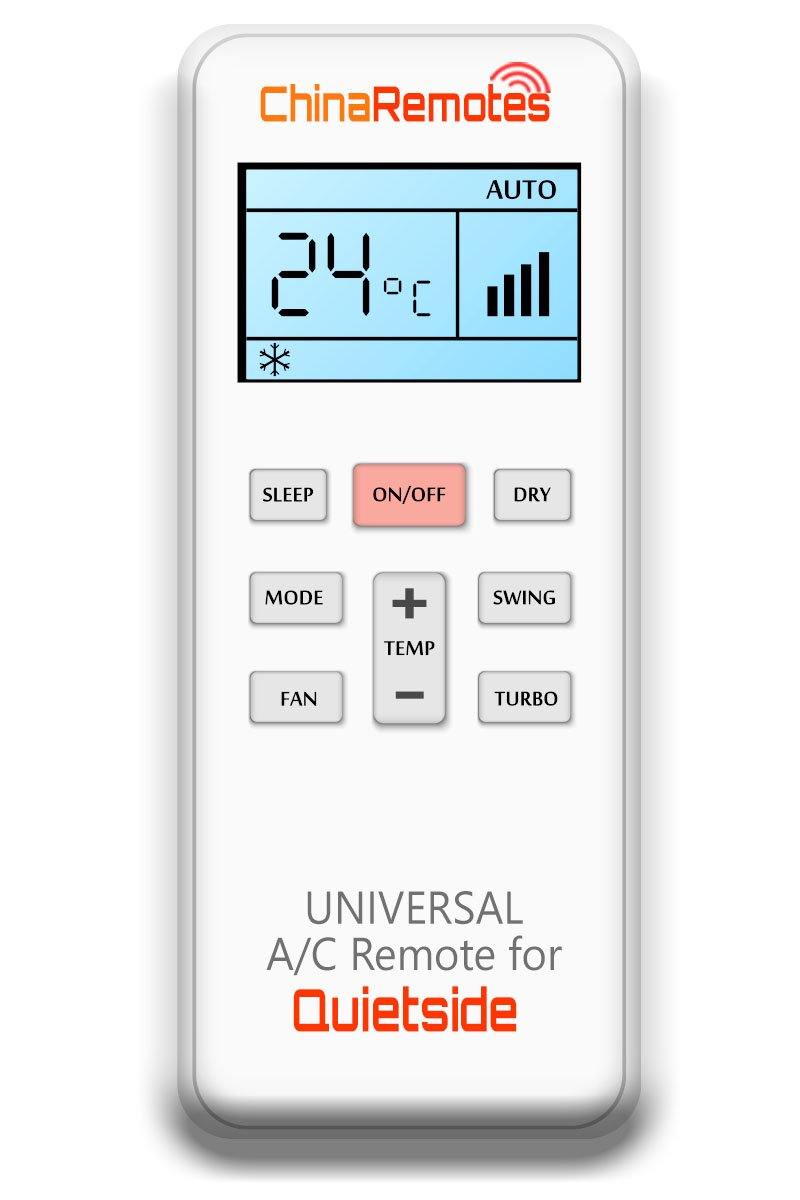 Universal Air Conditioner Remote for Quietside Aircon Remote Including Quietside Portable AC Remote and Quietside Split System a/c remotes and Quietside portable AC Remotes