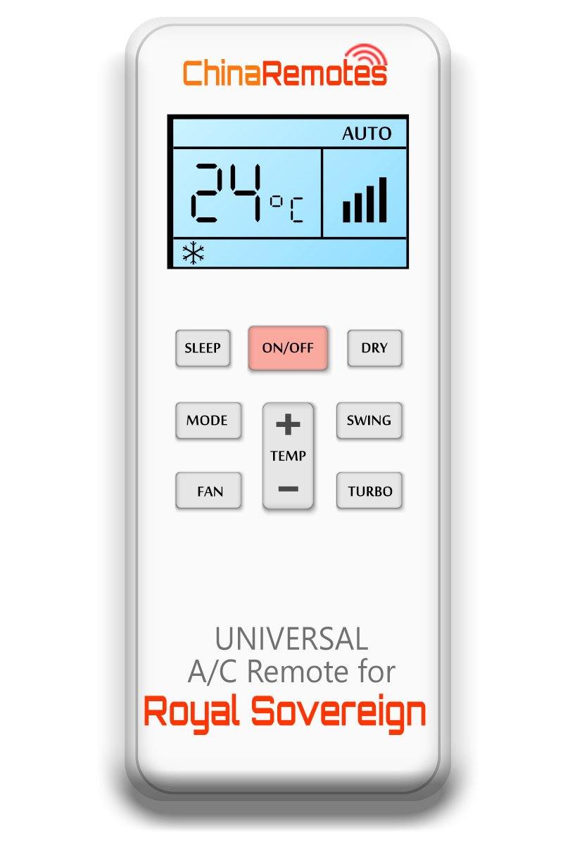 Universal Air Conditioner Remote for Royal Sovereign AC Remote Including Royal Sovereign Split System Royal Remote & Royal Sovereign Window Air Con and Royal Sovereign Portable Royal AC remotes