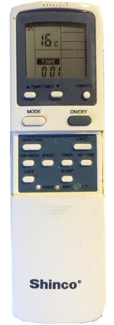 Shinco Air Conditioner Remote