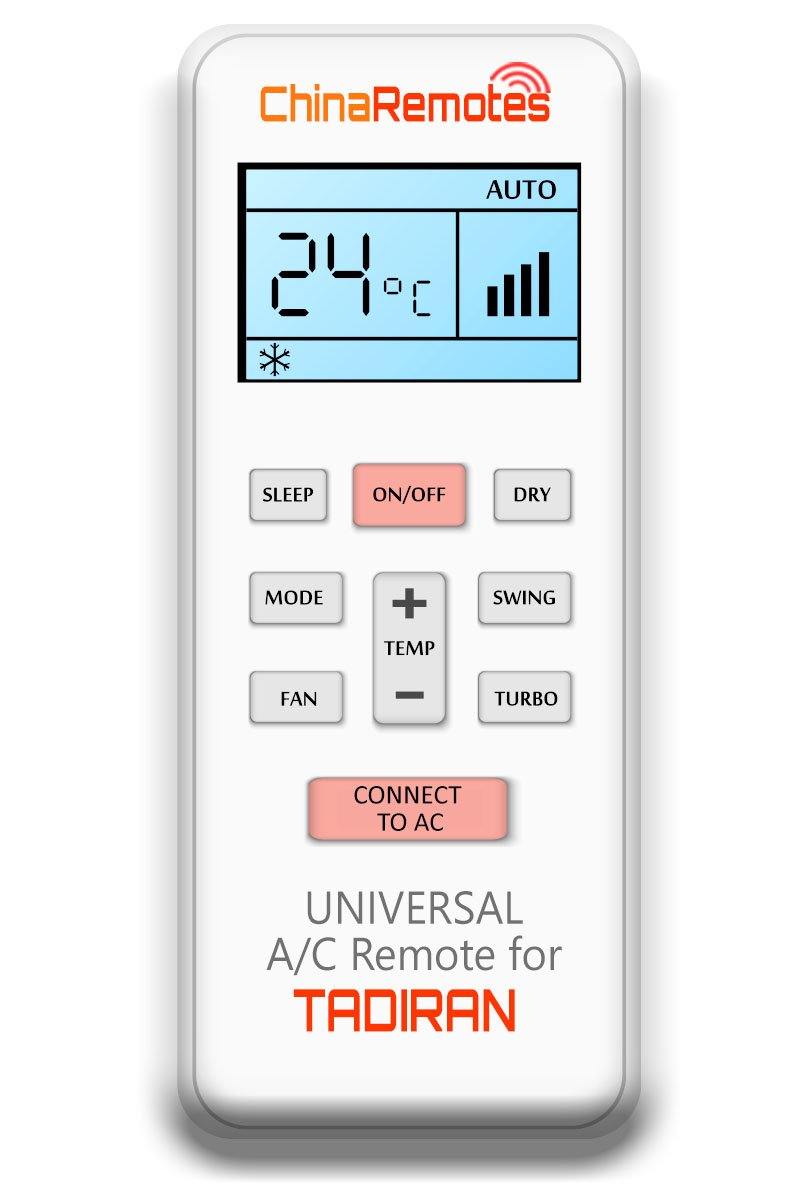 Universal Air Conditioner Remote for TADIRAN AC Remote Including TADIRAN Split System Remote & TADIRAN Window Air Con and TADIRAN Portable AC remotes