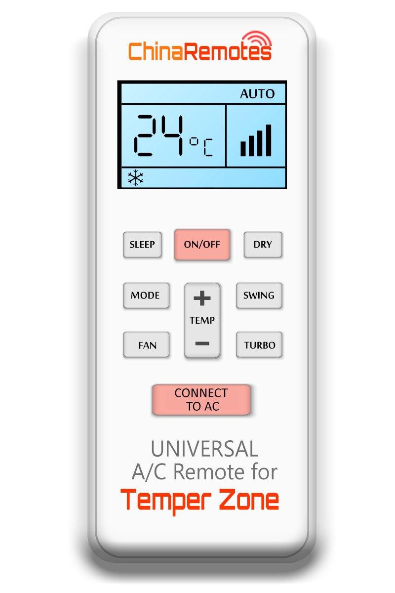 Universal AC remote for Temperzone Air Conditioner Remote - Temper Zone AC Remote