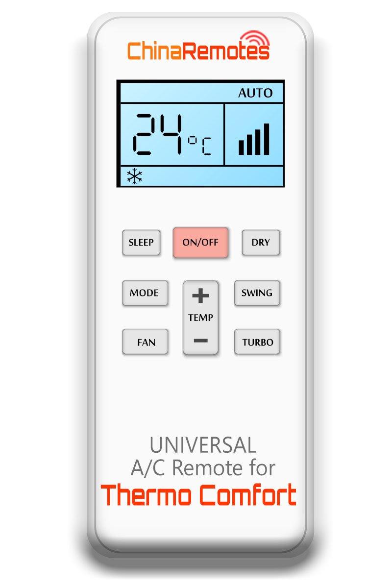 Universal Air Conditioner Remote for Thermo Comfort Aircon Remote Including Thermo Comfort Portable AC Remote and Thermo Comfort Split System a/c remotes and Thermo Comfort portable AC Remotes