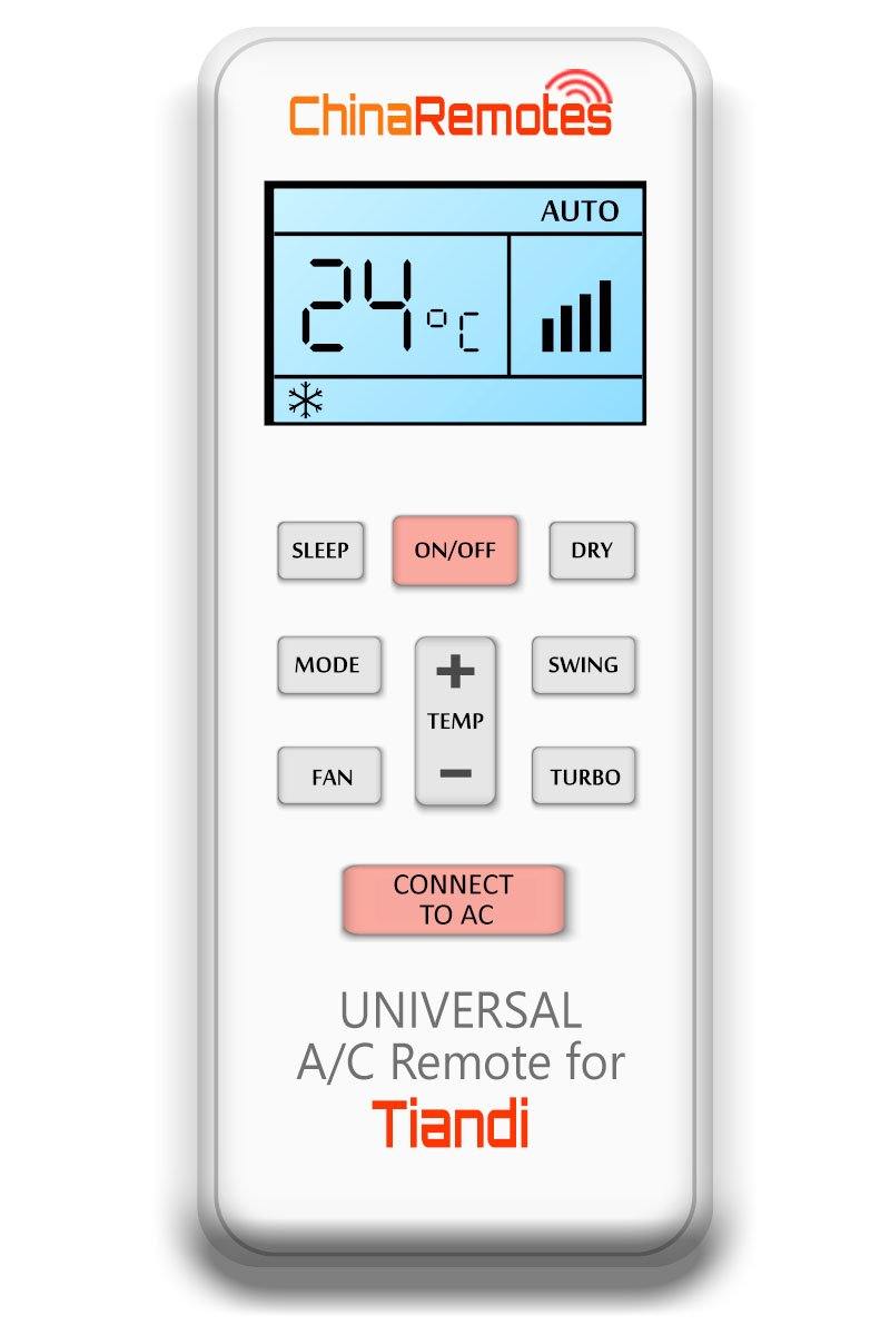 Universal Air Conditioner Remote for Tiandi AC Remote Including Tiandi Split System Remote & Tiandi Window Air Con and Tiandi Portable AC remotes